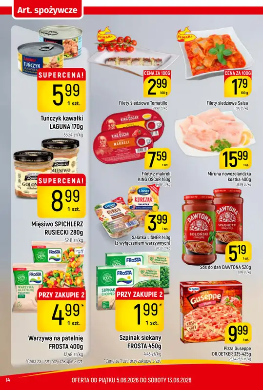 Delikatesy Piotruś Pan - gazetka promocyjna Gazetka od piątku 05.06 do soboty 13.06 - strona 14