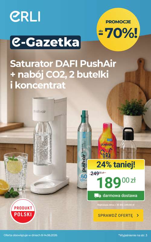 ERLI - gazetka promocyjna HITY do domu i na wypoczynek w super cenach! od poniedziałku 08.06 do niedzieli 14.06