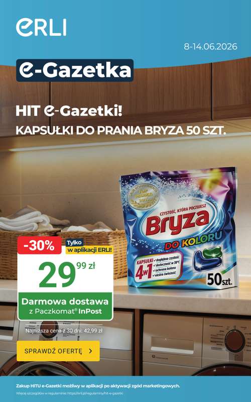ERLI - gazetka promocyjna Codzienne zakupy i wyjątkowe okazje – zgarnij HITY Erli! od poniedziałku 08.06 do niedzieli 14.06