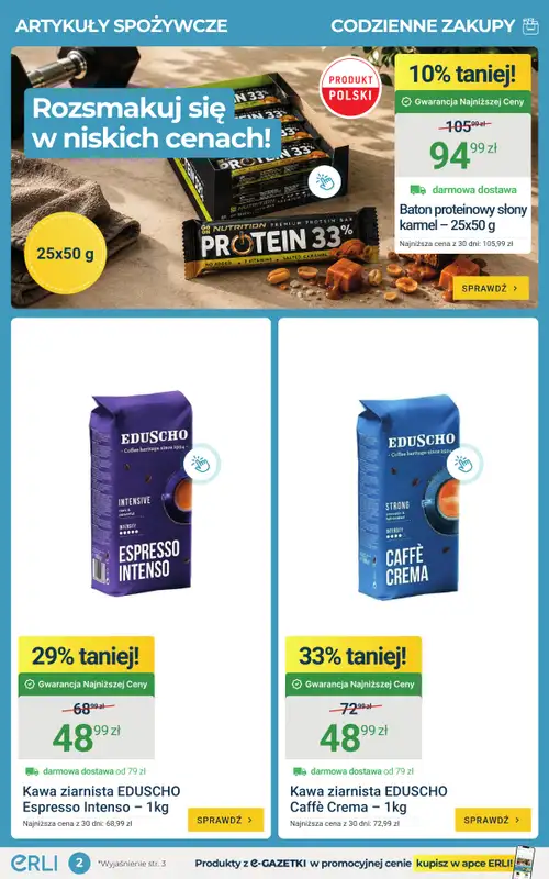 ERLI - gazetka promocyjna Codzienne zakupy i wyjątkowe okazje – zgarnij HITY Erli! od poniedziałku 08.06 do niedzieli 14.06 - strona 2