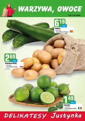 Delikatesy Justynka - gazetka promocyjna Plakaty promocyjne od piątku 05.06 do niedzieli 07.06