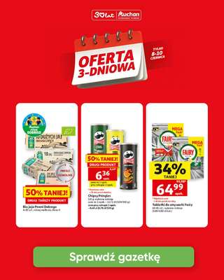 Auchan - gazetka promocyjna Oferta 3-dniowa od poniedziałku 08.06 do środy 10.06