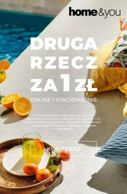 home&you - gazetka promocyjna Druga rzecz za 1 zł! od piątku 05.06 do wtorku 09.06