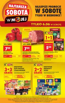 Biedronka - gazetka promocyjna Najtańsza sobota od soboty 06.06 do soboty 06.06