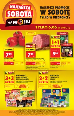 Biedronka - gazetka promocyjna Najtańsza sobota od soboty 06.06 do soboty 06.06
