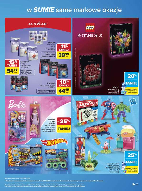 Carrefour - gazetka promocyjna Gazetka w SUMIE same markowe okazje od poniedziałku 08.06 do soboty 20.06 - strona 55