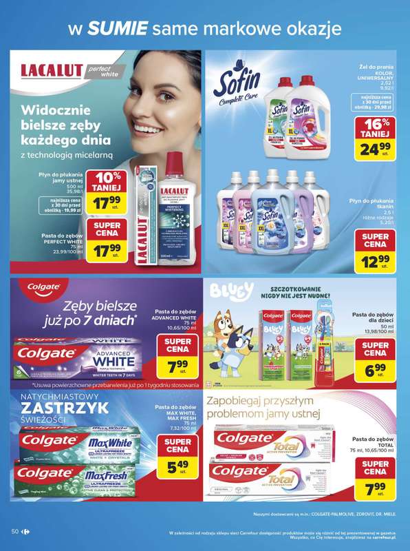 Carrefour - gazetka promocyjna Gazetka w SUMIE same markowe okazje od poniedziałku 08.06 do soboty 20.06 - strona 50