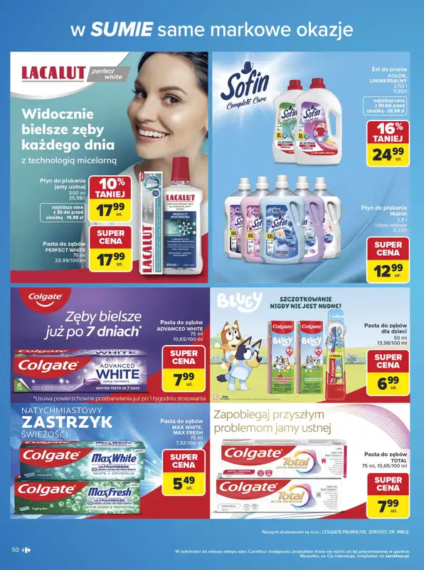 Carrefour - gazetka promocyjna Gazetka w SUMIE same markowe okazje od poniedziałku 08.06 do soboty 20.06 - strona 50