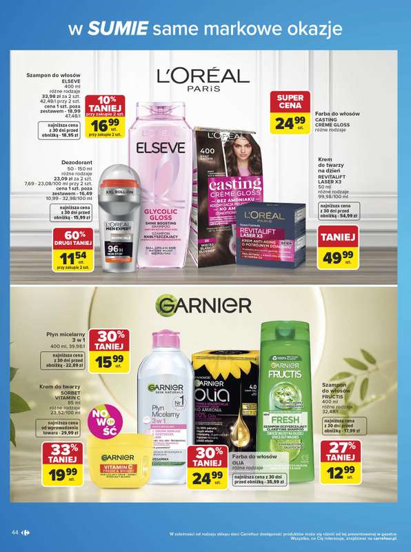 Carrefour - gazetka promocyjna Gazetka w SUMIE same markowe okazje od poniedziałku 08.06 do soboty 20.06 - strona 44