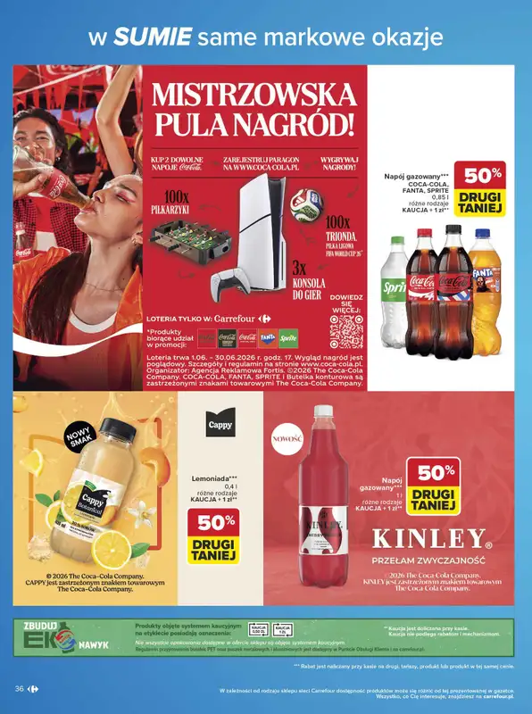 Carrefour - gazetka promocyjna Gazetka w SUMIE same markowe okazje od poniedziałku 08.06 do soboty 20.06 - strona 36