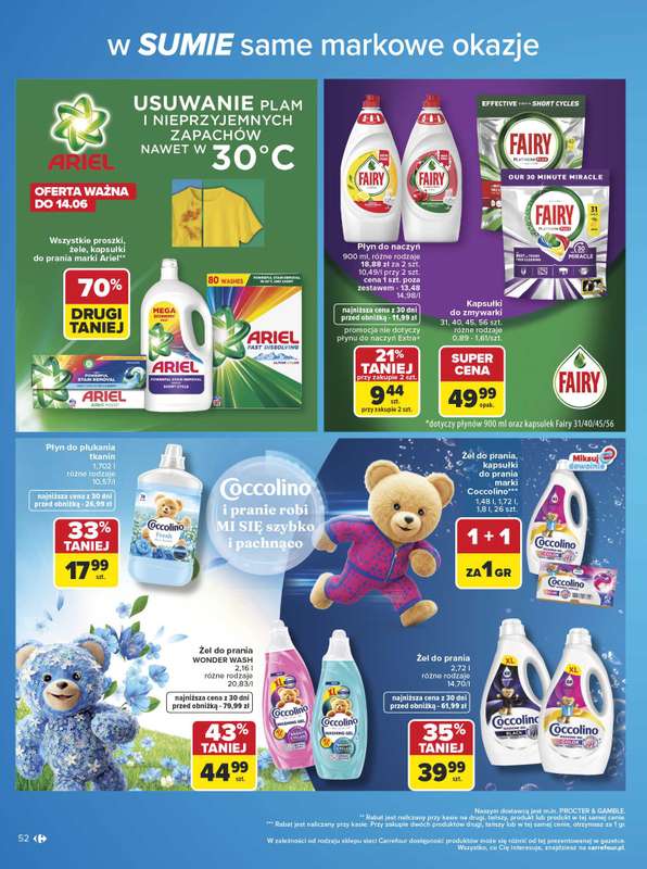 Carrefour - gazetka promocyjna Gazetka w SUMIE same markowe okazje od poniedziałku 08.06 do soboty 20.06 - strona 52