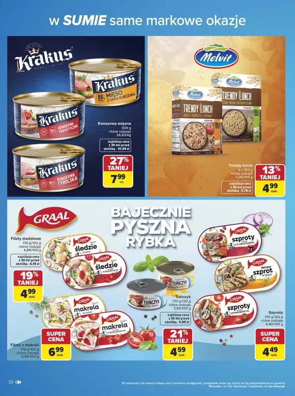 Carrefour - gazetka promocyjna Gazetka w SUMIE same markowe okazje od poniedziałku 08.06 do soboty 20.06 - strona 32