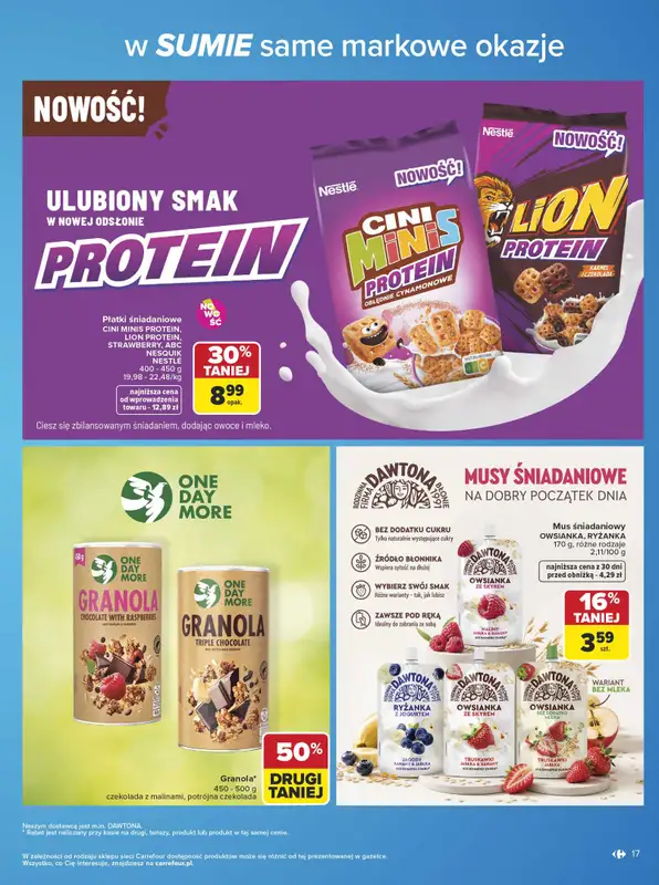 Carrefour - gazetka promocyjna Gazetka w SUMIE same markowe okazje od poniedziałku 08.06 do soboty 20.06 - strona 17