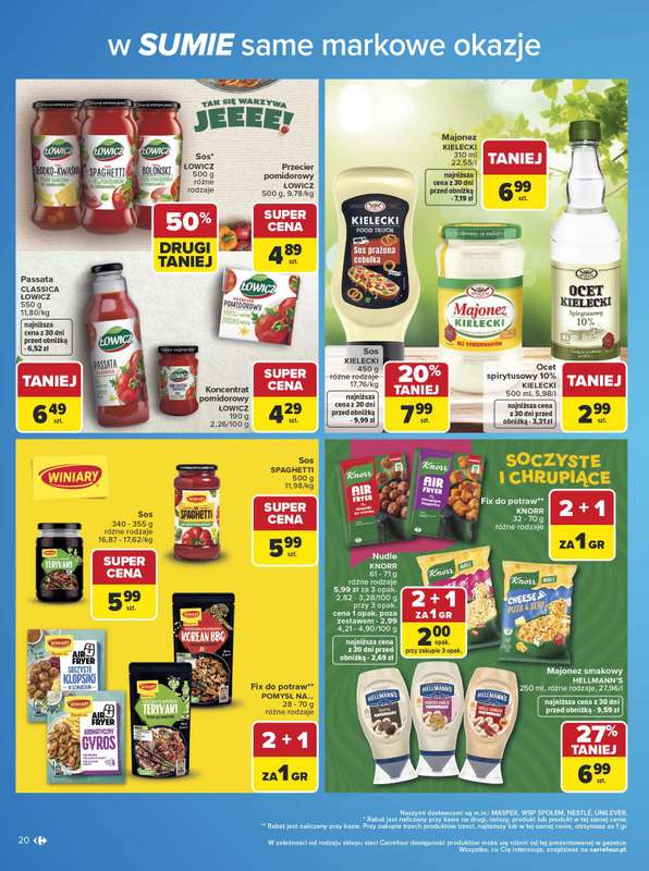 Carrefour - gazetka promocyjna Gazetka w SUMIE same markowe okazje od poniedziałku 08.06 do soboty 20.06 - strona 20