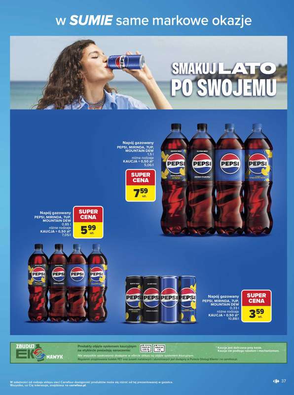 Carrefour - gazetka promocyjna Gazetka w SUMIE same markowe okazje od poniedziałku 08.06 do soboty 20.06 - strona 37