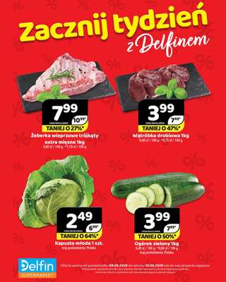 Delfin - gazetka promocyjna Zacznij tydzień z Delfinem od poniedziałku 08.06 do środy 10.06
