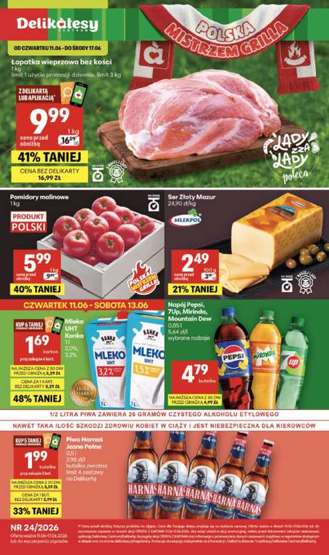 Delikatesy Centrum - gazetka promocyjna Gazetka  do środy 17.06
