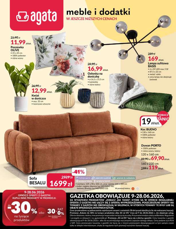 Salony Agata - gazetka promocyjna Gazetka od wtorku 09.06 do niedzieli 28.06