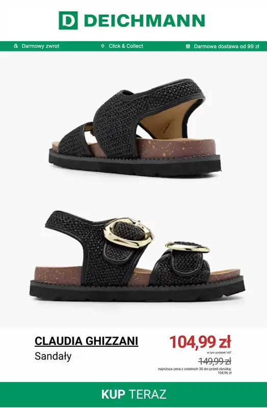 Deichmann - gazetka promocyjna Do -50% na sandały damskie od poniedziałku 08.06  - strona 11