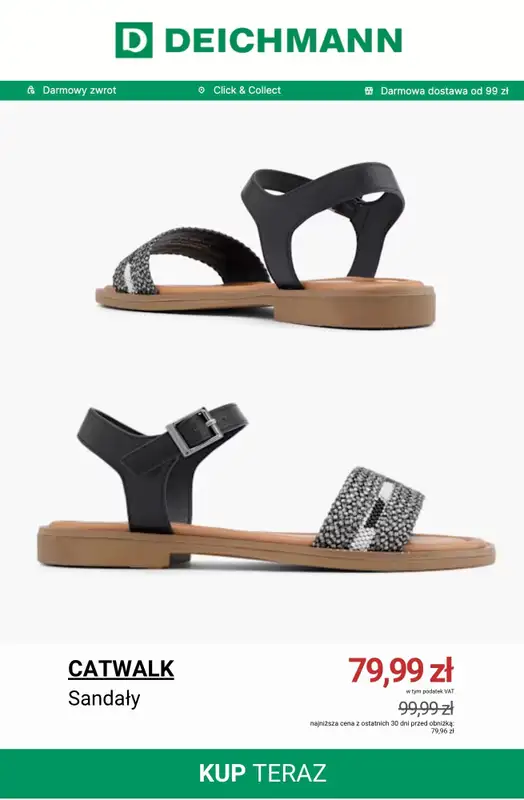 Deichmann - gazetka promocyjna Do -50% na sandały damskie od poniedziałku 08.06  - strona 4