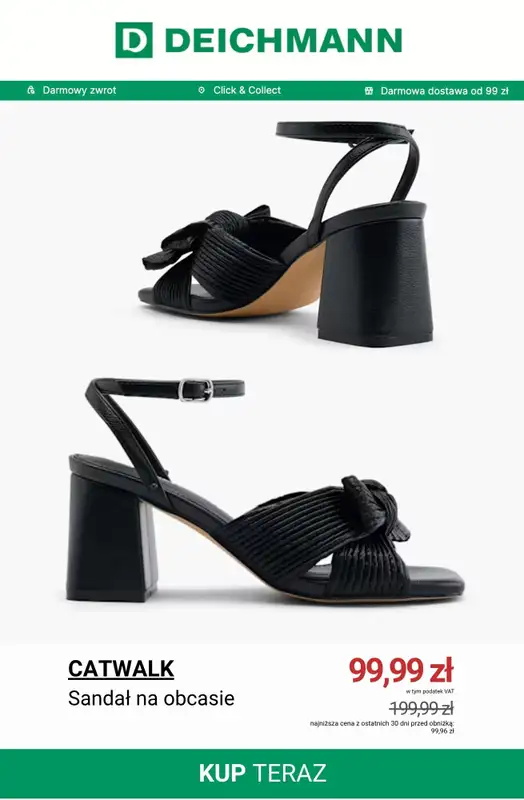 Deichmann - gazetka promocyjna Do -50% na sandały damskie od poniedziałku 08.06  - strona 7