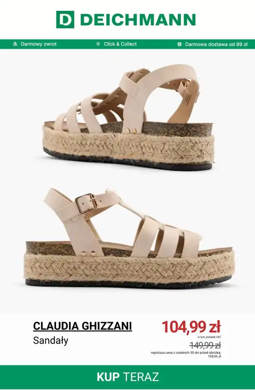 Deichmann - gazetka promocyjna Do -50% na sandały damskie od poniedziałku 08.06  - strona 2
