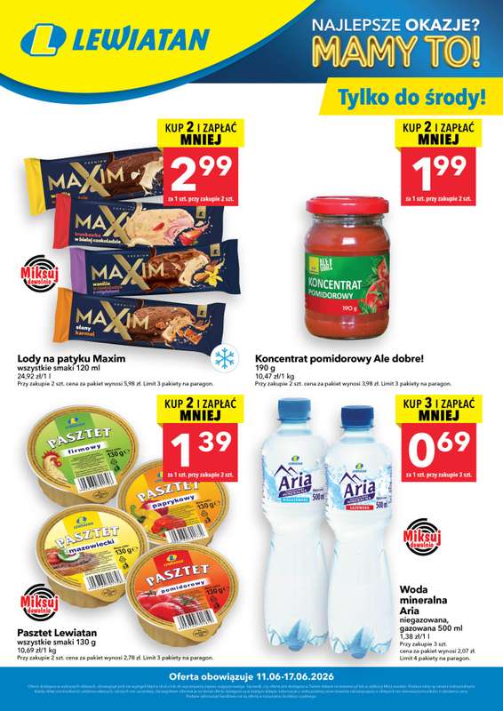 LEWIATAN - gazetka promocyjna W wielopakach taniej! od czwartku 11.06 do środy 17.06