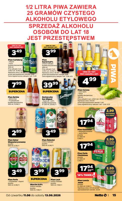Netto - gazetka promocyjna Gazetka Spożywcza od czwartku 11.06 do soboty 13.06 - strona 15