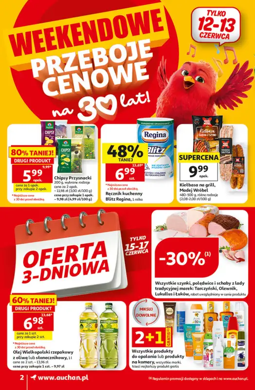 Auchan - gazetka promocyjna Gazetka 30 Lat Supermarket Auchan od czwartku 11.06 do środy 17.06 - strona 2