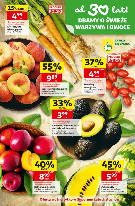 Auchan - gazetka promocyjna Gazetka 30 Lat Supermarket Auchan od czwartku 11.06 do środy 17.06 - strona 5