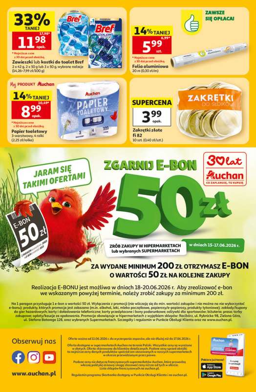 Auchan - gazetka promocyjna Gazetka 30 Lat Supermarket Auchan od czwartku 11.06 do środy 17.06 - strona 8