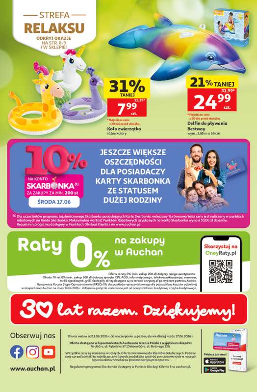 Auchan - gazetka promocyjna Gazetka 30 Lat Hipermarket Auchan od czwartku 11.06 do środy 17.06 - strona 45