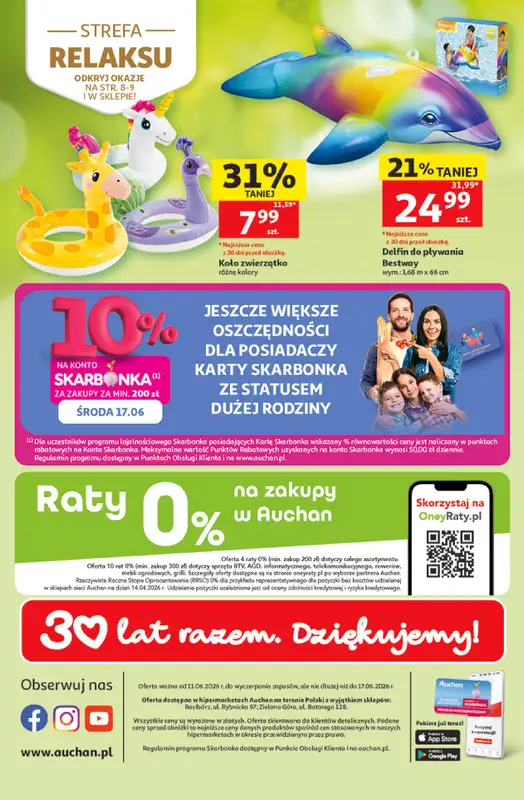 Auchan - gazetka promocyjna Gazetka 30 Lat Hipermarket Auchan od czwartku 11.06 do środy 17.06 - strona 45