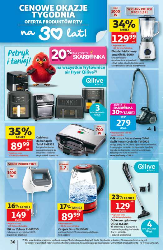 Auchan - gazetka promocyjna Gazetka 30 Lat Hipermarket Auchan od czwartku 11.06 do środy 17.06 - strona 36