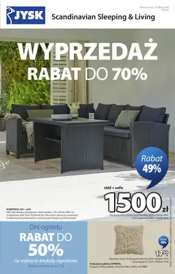 Jysk - gazetka promocyjna Wyprzedaż. Rabat do 70% od środy 10.06 do niedzieli 28.06