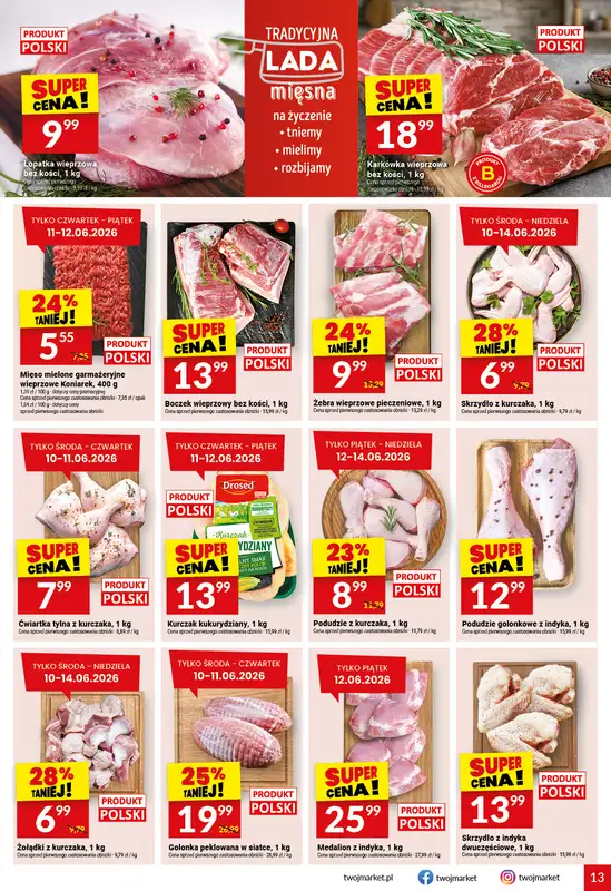 Twój Market - gazetka promocyjna Gazetka od środy 10.06 do wtorku 16.06 - strona 13