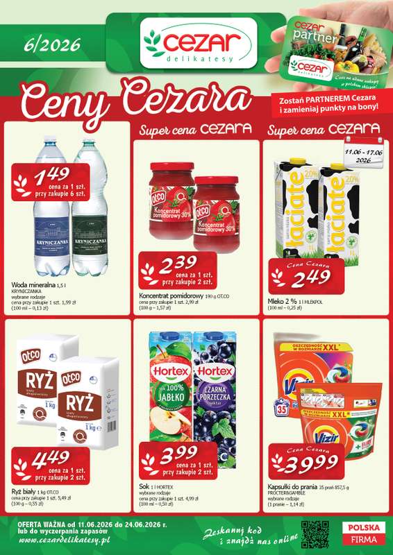 CEZAR Delikatesy - gazetka promocyjna Gazetka od czwartku 11.06 do środy 24.06
