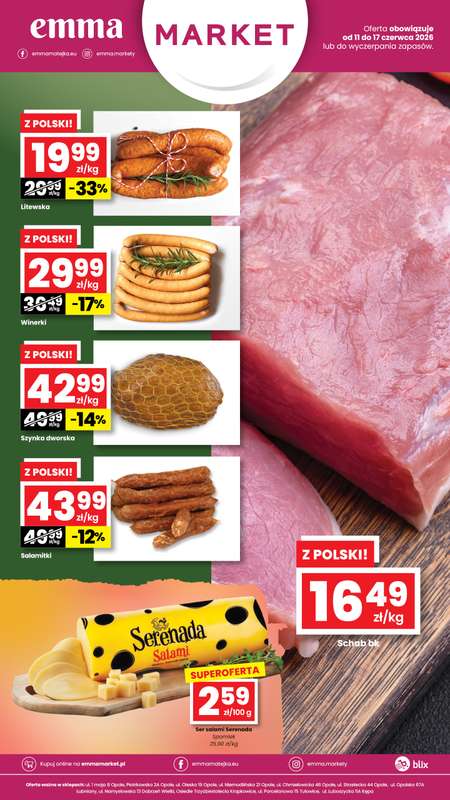 emma MARKET - gazetka promocyjna Plakaty promocyjne od czwartku 11.06 do środy 17.06