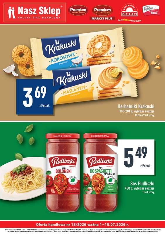 Premium Nasz Sklep - gazetka promocyjna Billboard Premium Market Plus od środy 01.07 do środy 15.07