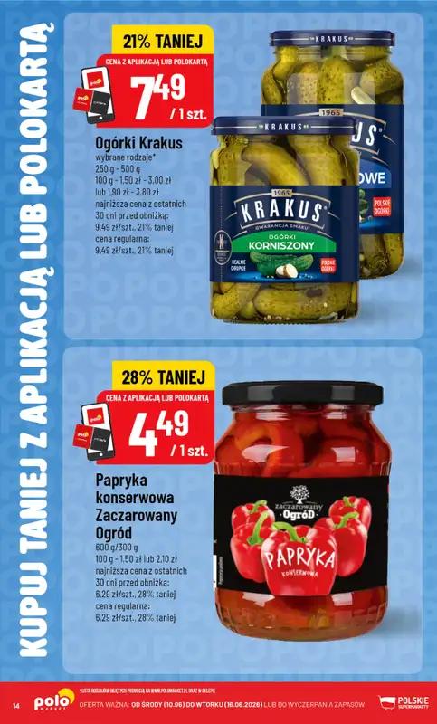 POLOmarket - gazetka promocyjna Kupuj taniej z POLOappką od środy 10.06 do wtorku 16.06 - strona 14