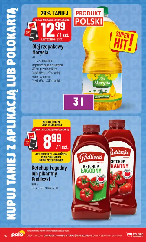 POLOmarket - gazetka promocyjna Kupuj taniej z POLOappką od środy 10.06 do wtorku 16.06 - strona 16