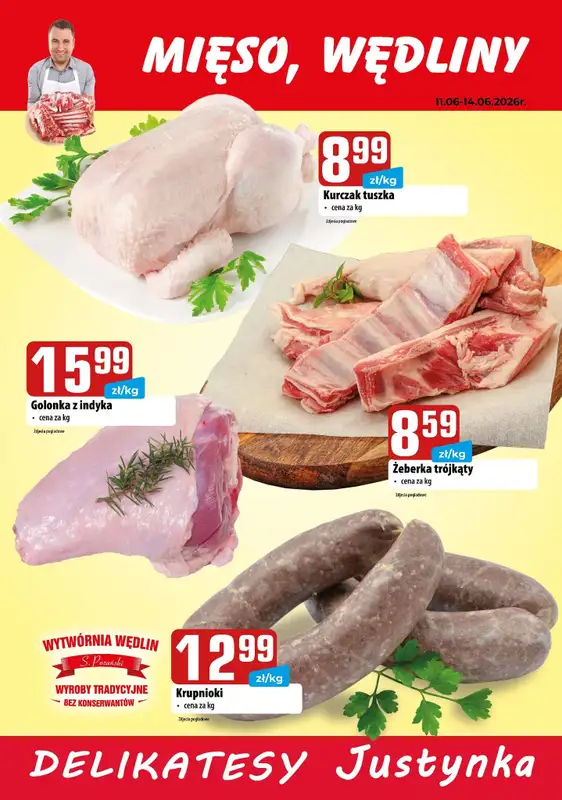 Delikatesy Justynka - gazetka promocyjna Plakaty promocyjne od czwartku 11.06 do niedzieli 14.06 - strona 2