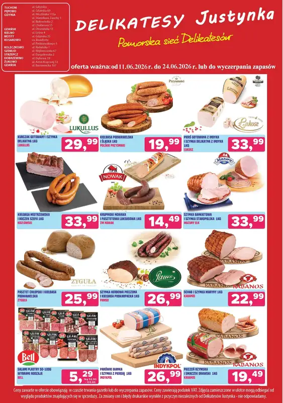 Delikatesy Justynka - gazetka promocyjna Gazetka od czwartku 11.06 do środy 24.06 - strona 3