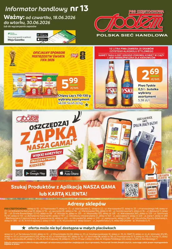 Społem Częstochowa - gazetka promocyjna Gazetka od czwartku 18.06 do wtorku 30.06 - strona 16