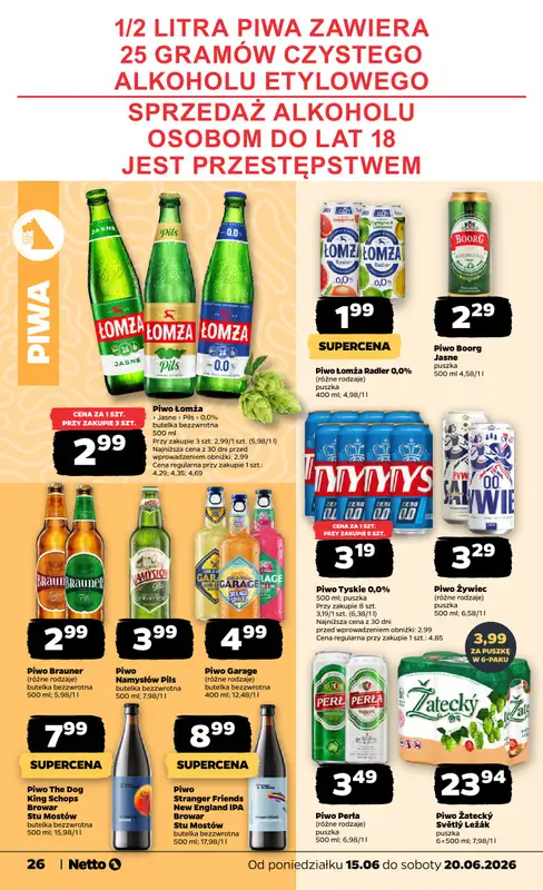 Netto - gazetka promocyjna Gazetka Spożywcza od poniedziałku 15.06 do soboty 20.06 - strona 26
