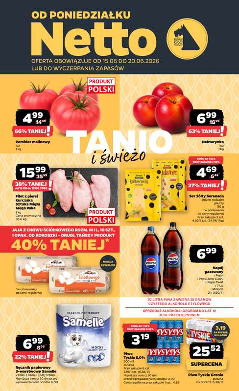 Netto - gazetka promocyjna Gazetka Spożywcza od poniedziałku 15.06 do soboty 20.06