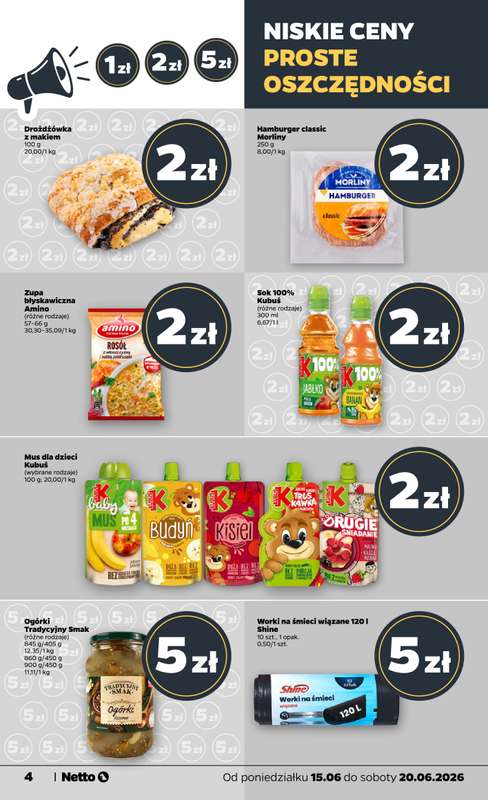 Netto - gazetka promocyjna Gazetka Spożywcza od poniedziałku 15.06 do soboty 20.06 - strona 4