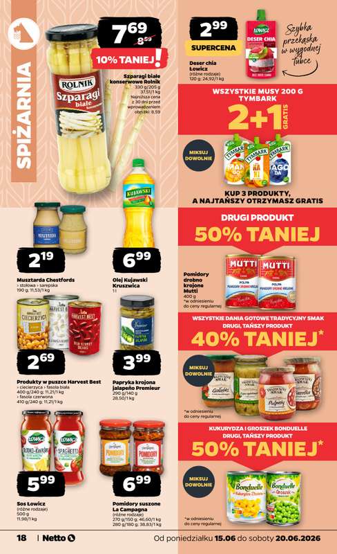 Netto - gazetka promocyjna Gazetka Spożywcza od poniedziałku 15.06 do soboty 20.06 - strona 18