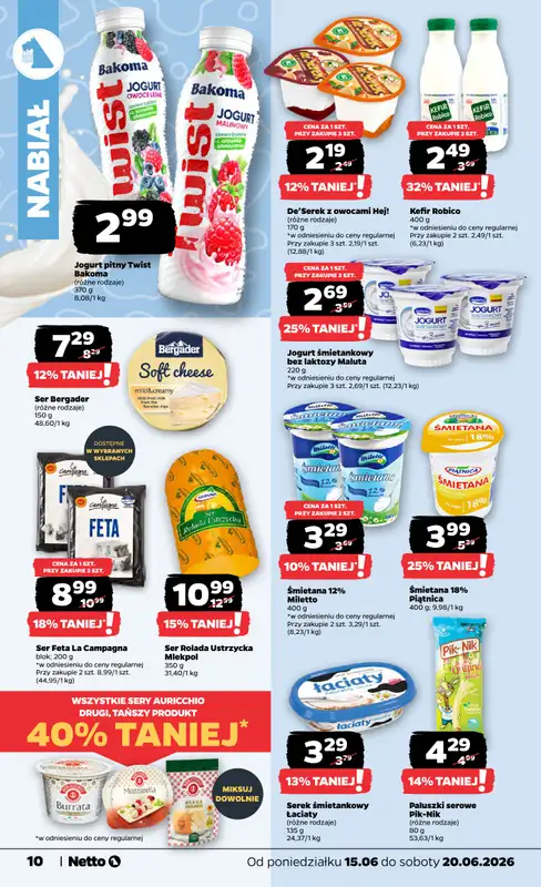 Netto - gazetka promocyjna Gazetka Spożywcza od poniedziałku 15.06 do soboty 20.06 - strona 10