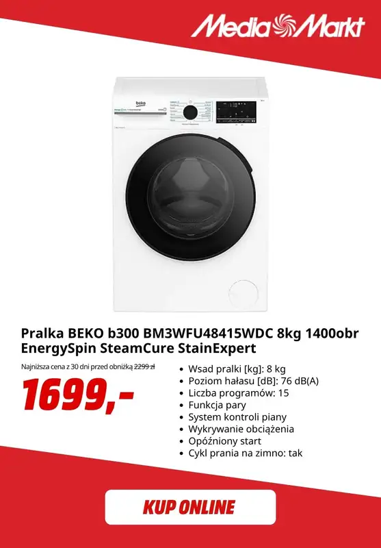 Media Markt - gazetka promocyjna -40% na drugi, tańszy produkt Beko w zestawie od czwartku 11.06 do wtorku 30.06 - strona 5